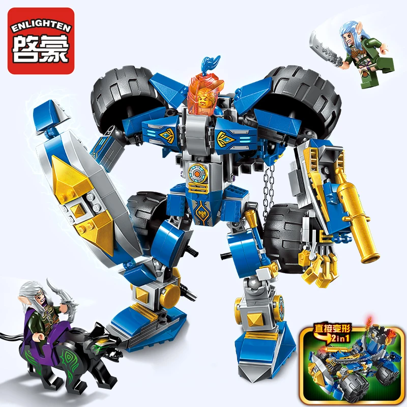 

372 PCS Enlighten King Machine Knight Castle Transformers Knights Weaponry Ultra Stealth Raider Building Kit Bricks Kids Toys
