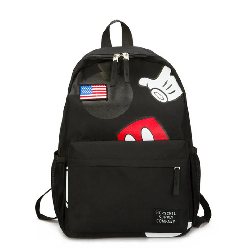 Дорожный рюкзак в форме Микки Минни, сумки для подгузников, Холщовая Сумка для мам, сумка для подгузников для мам, сумка для хранения мам - Цвет: Black