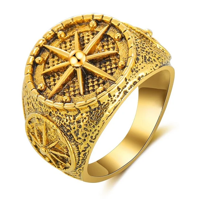 Винтажные женские мужские кольца ювелирные изделия Ближний Восток страна покрытием Золотое серебряное кольцо пода - Цвет основного камня: Gold