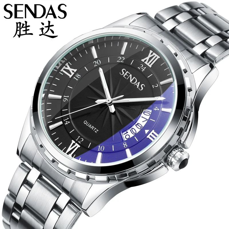 

SENDAS New Men's Watch Business Quartz Watches Brand Waterproof Bracelet Watch Male Fashion Watch Steel Clock Relogio Masculino