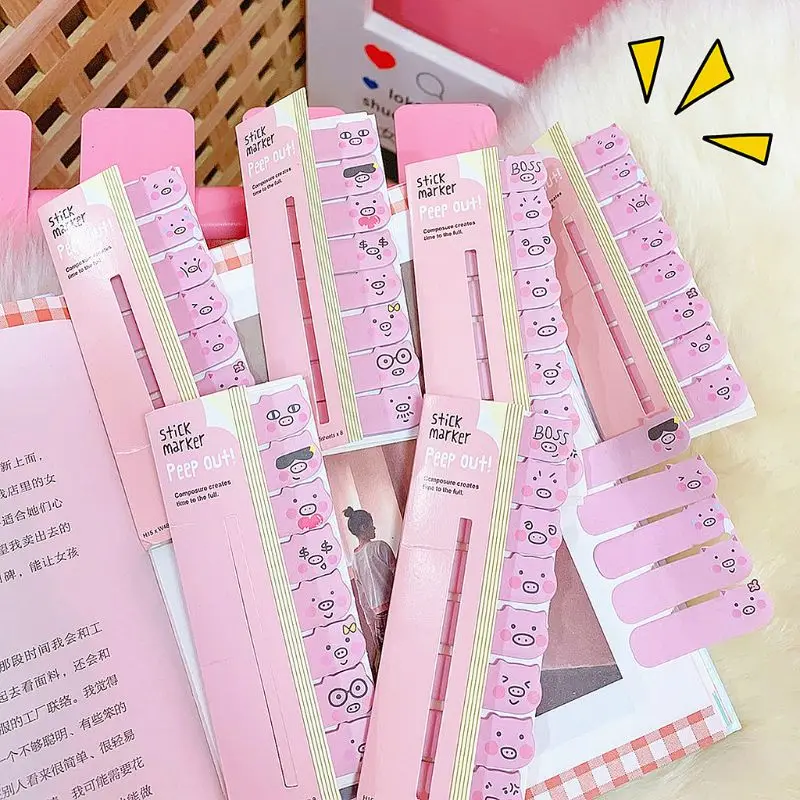 

Stylish Cartoon Pig Mini Pages Sticker Bookmark Notepad Sticky Notes self adhesive Creative School Office Stationery Supply