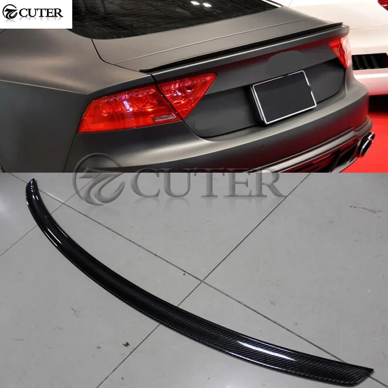 Special Price A7 S7 RS7 Carbon Fiber Wings Achter Kofferbak Lip Spoiler Racing Wing Lip Voor Audi A7 S7 S-Lijn RS7 Wald Stijl 2012-2015