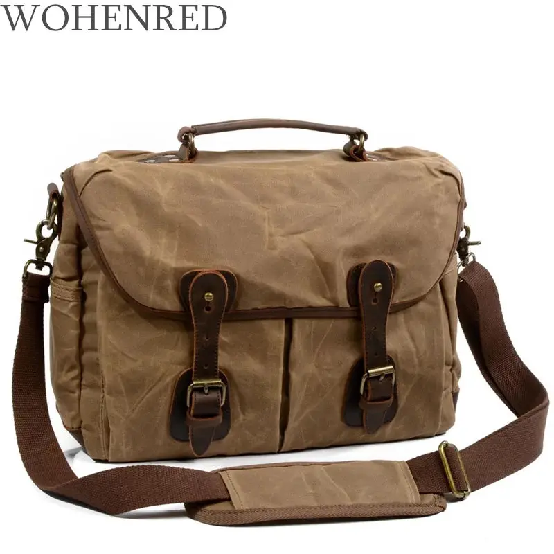 Canvas Leather Laptop Messenger Bag For Men Literacy Basics