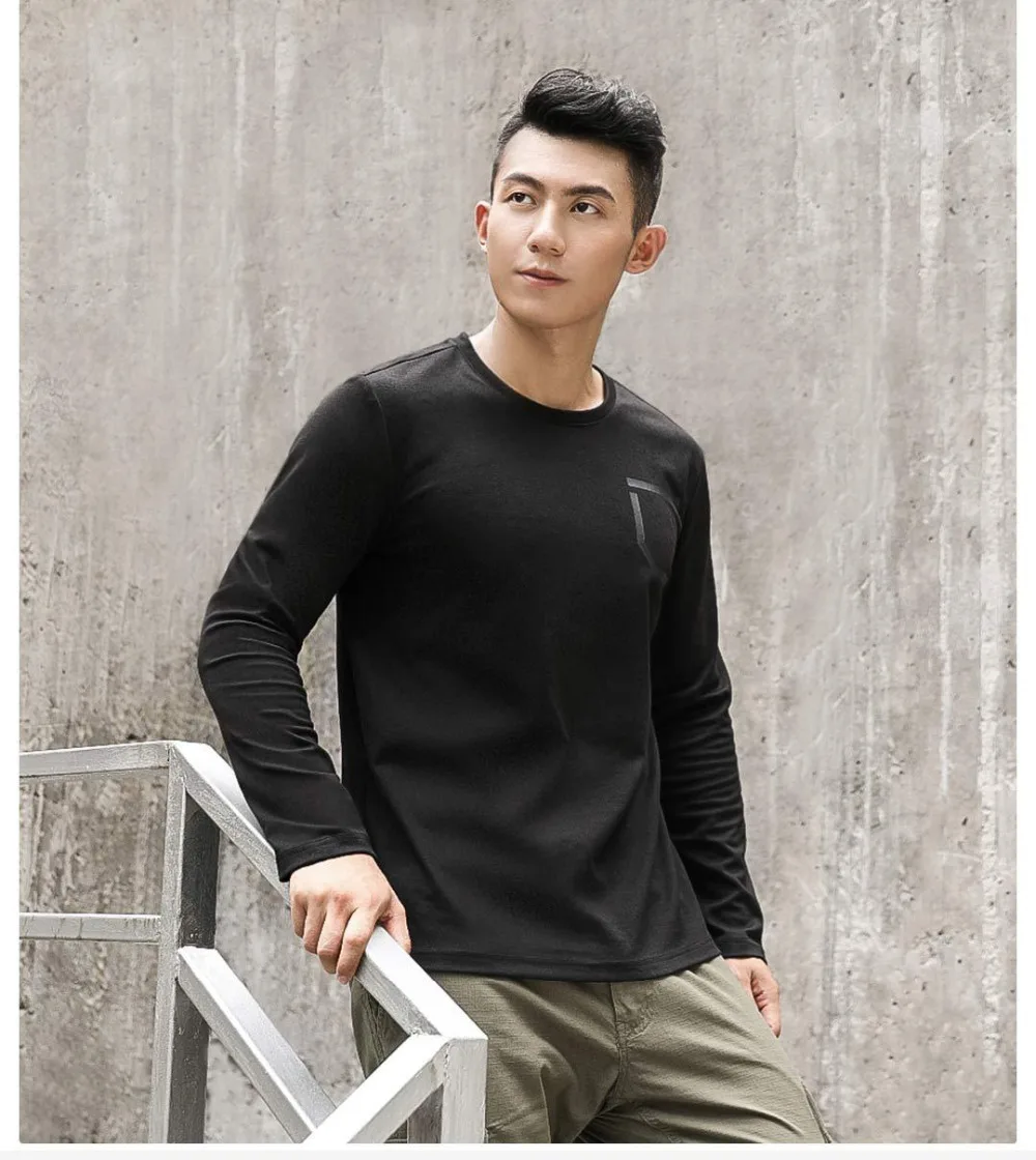 Xiaomi youpin ULEEMARK стильный повседневный мужской удобный, вокруг шеи с длинными рукавами футболка влагопоглощающая мягкая толстовка