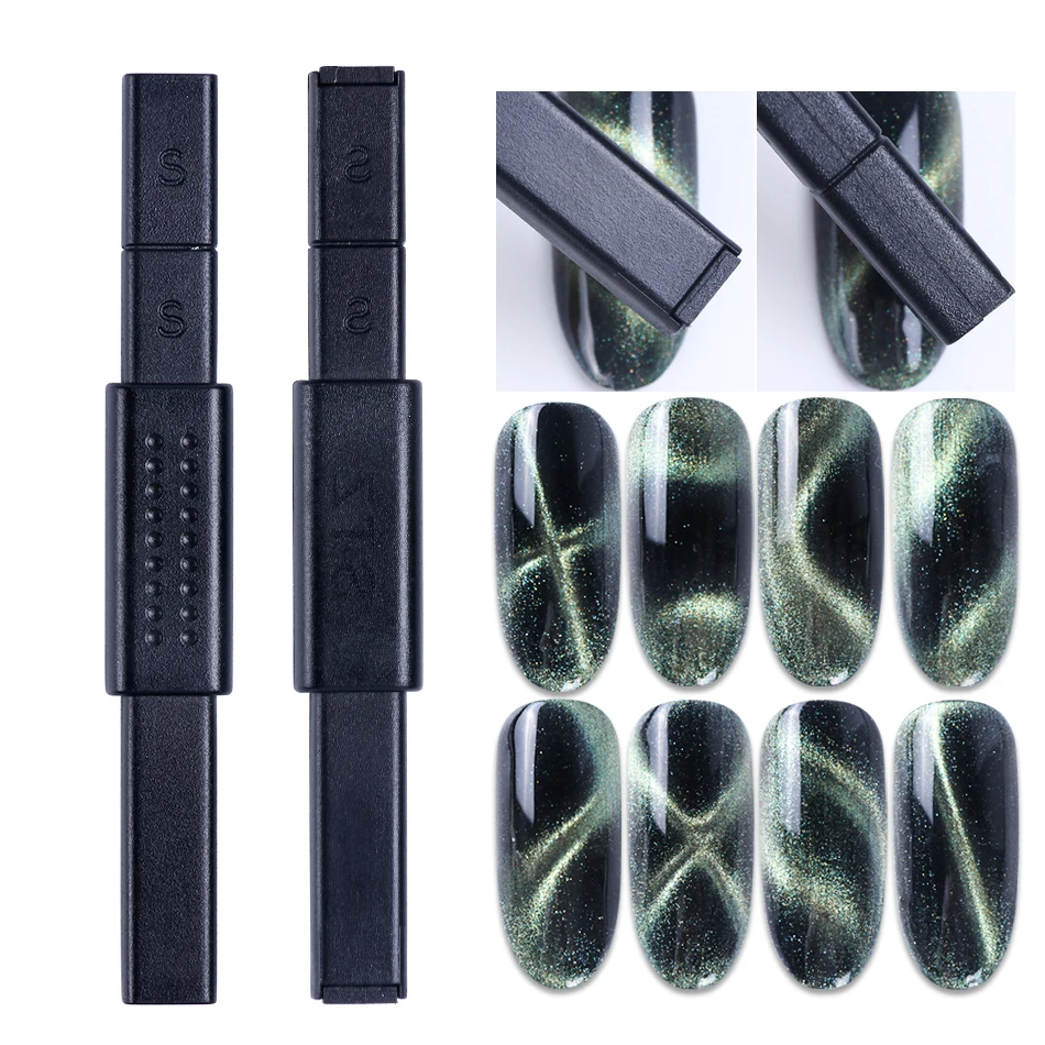 

5D Magic Cat Eye Magnet Stick Strong Magnetic Board Multi-Funcation Stripes Line Designs Nail Art Glitter Gel Polish Tools TR948