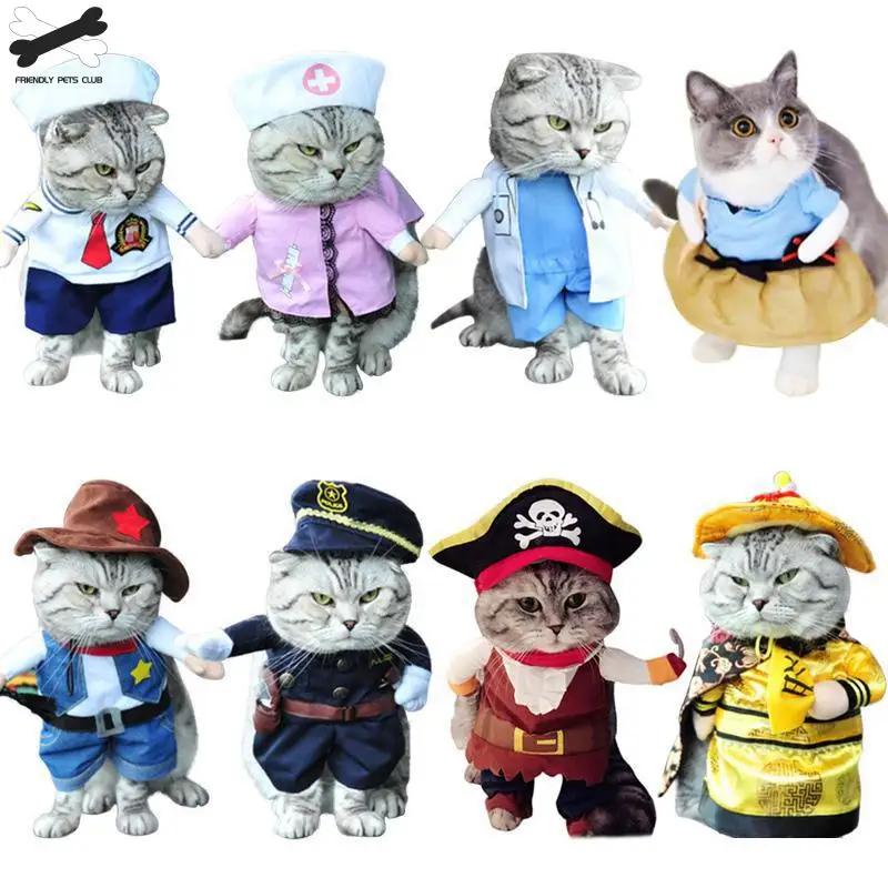 Забавная одежда для кошек, пиратский костюм, одежда для кошек, костюм, одежда Corsair, одежда для Хэллоуина, нарядный костюм для кошки, костюм 23