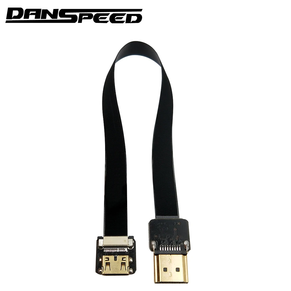 Danspeed m/f ذكر إلى أنثى hdmi النوع a إلى ميني hdmi hdtv fpc شقة الكابل ل fpv hdtv 20 سنتيمتر