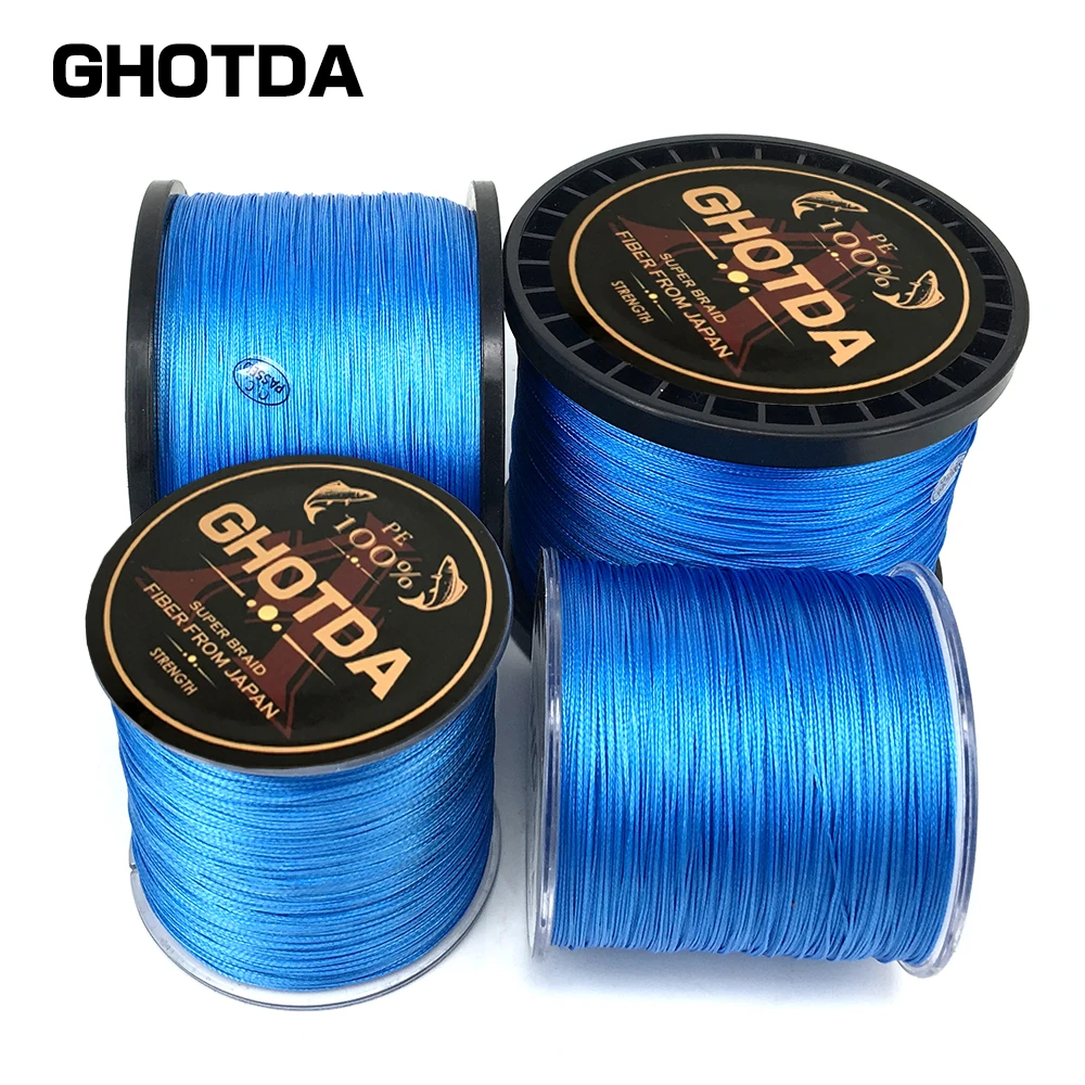 GHOTDA Carp Fishing Line 8 Strands 100M 150M 300M 500M 1000M Blue PE Extreme Braided Fishing