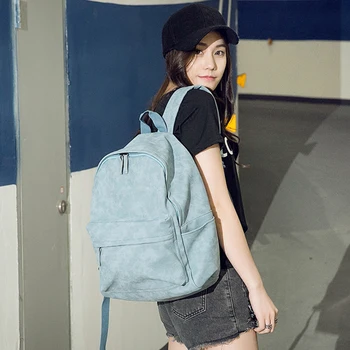 

Women Backpacks Fashion Suede Backpack School Bag for Teenager Girls Laptop Travel Rucksack Solid Color Bagpack Book Bag Mochila