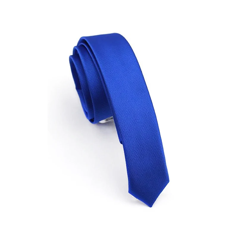 KAMBERFT высокое качество 4 см натуральный шелк галстук сплошной цвет черный ручной работы модные мужские тканые Узкие галстуки для свадебной вечеринки - Цвет: blue