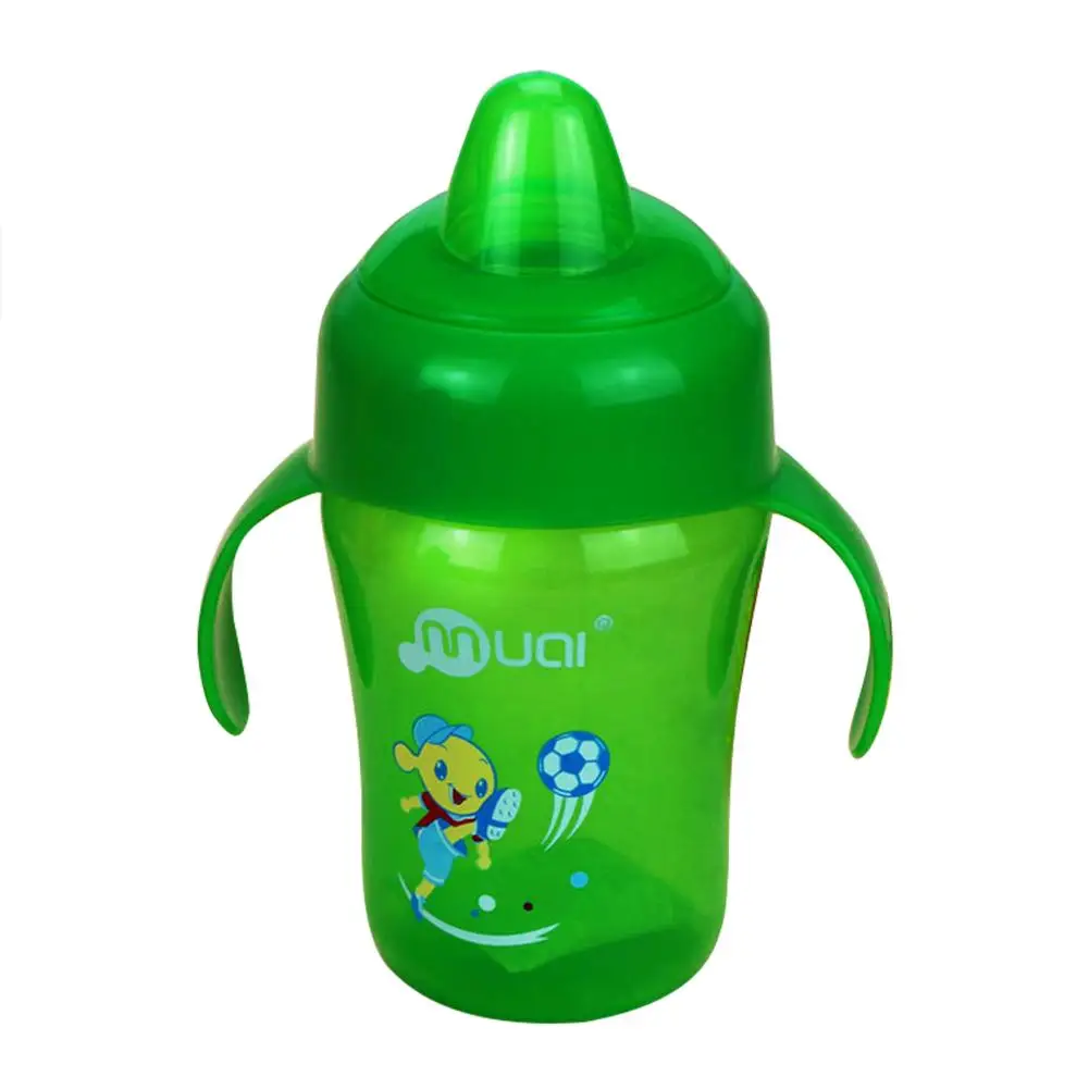 Лето 240 мл PP бутылка с двойной ручкой мягкий рот Duckbill чашка для питья для ребенка - Цвет: Зеленый