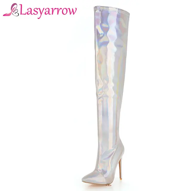 thigh high leather stiletto boots
