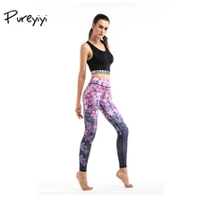 

Women Yoga Pants Elastic Flora Printed Sport Leggings High Waist Sport Legging Running Woman Sport Pants Leggins for Sport