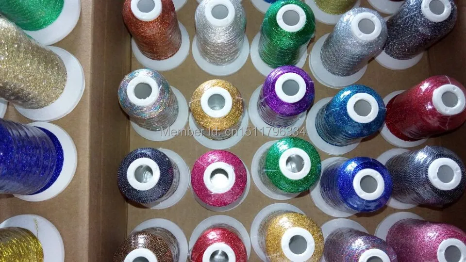 SIMTHREAD Metallic Thread for Knitting 500M Each 6 Colors Embroidery Machine 