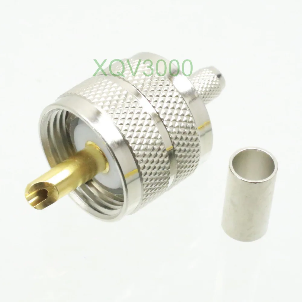 

1pce Connector PL259 UHF male plug pin crimp for RG58 RG142 LMR195 RG400 COAXIAL