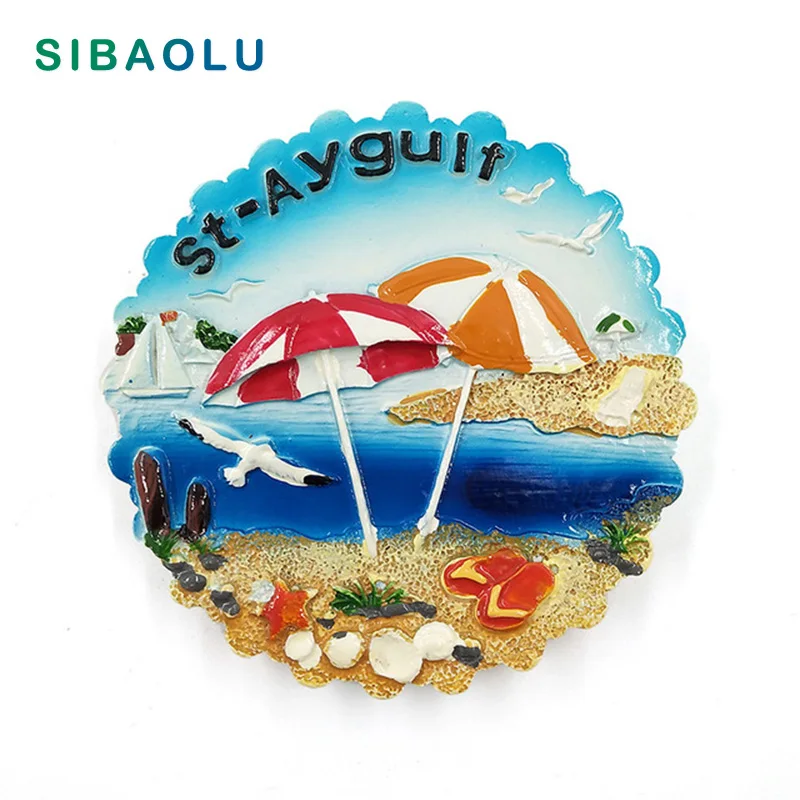 

Beach Travel craft fridge magnet for children souvenir tourism Resin stickers on the refrigerator Magnetic Home decor Figures