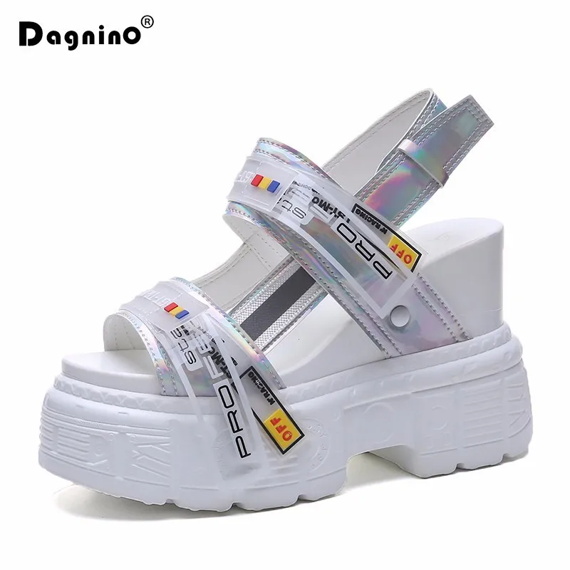 

2019 Summer High Heel Sandals Women Peep-toe Wedge Platform Shoes Woman 11CM Heels Thick Bottom Sandals Beach Flip Flop Sneakers