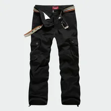 Новое поступление хлопок высокое качество мужские военные брюки карго мульти-Карманы Брюки повседневные свободные брюки размер 30-44