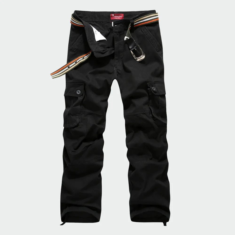 

2017 New Arrival 100% Cotton High Quality Mens Military Cargo Pants Multi-pockets Trousers Casual Loose Pants Size 30-44