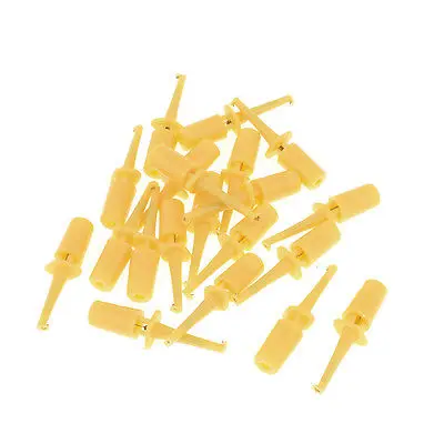 

20 Pcs Yellow Plastic Replacement Part Meter Probe Test Testing Hook