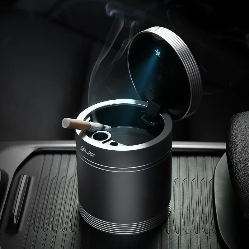 

Car Ashtray Lid Accessories Creative Personality Multi-functional Metal Autos Cigar Luminous Lighter cenice led smart tray