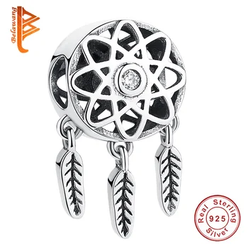 

Authentic 925 Sterling Silver Clear CZ Dreamcatcher Holder Bead fit Original Pandora Charm Bracelet Necklace DIY Jewelry Making