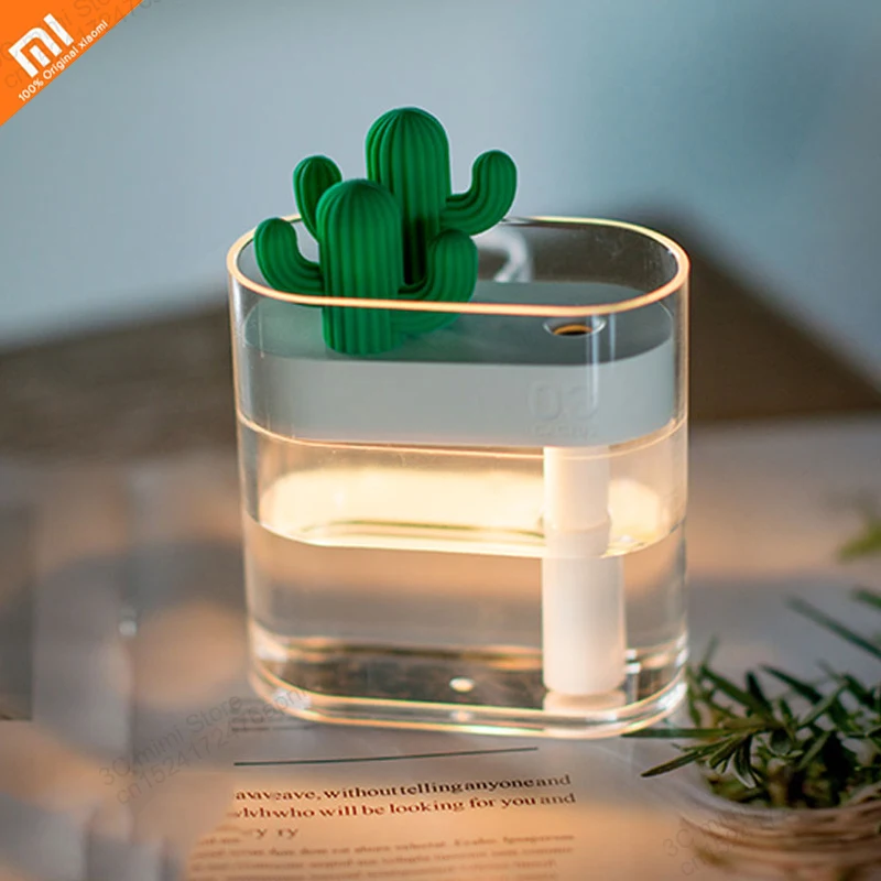 

XIAOMI mijia Cactus Ultrasonic Air Humidifier 160ML Color Light USB Air Purifier Anion Mist Maker Water Atomizer
