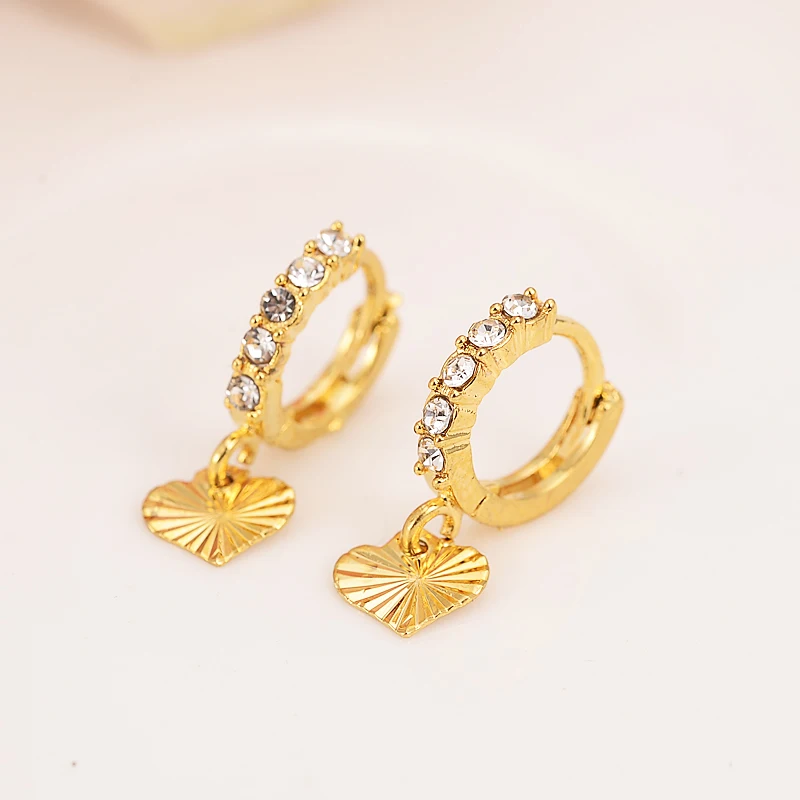 gold love drop earring Ethiopian/Nigeria/Kenya /Ghana Gold color Dubai