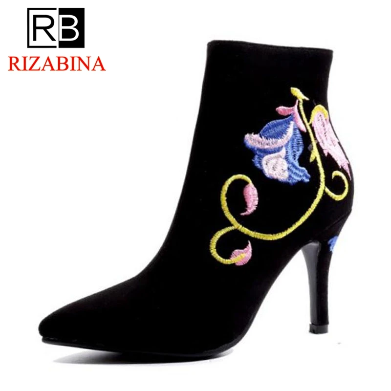 RizaBina/женские сапоги из натуральной кожи на высоком каблуке Теплая обувь с