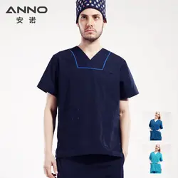 ANNO хлопок спецодежда медицинская скрабы комплект больницы костюмы для мужчин и женщин кормящих униформа с короткий рукав медицинская