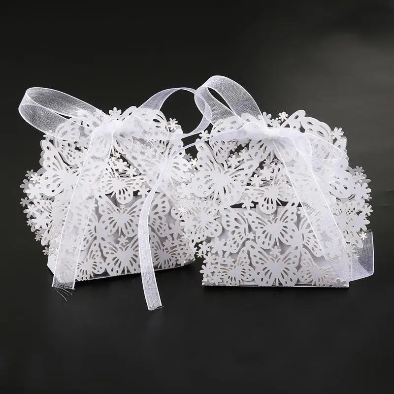 

50pcs Hollow Butterfly Style Candy Box Wedding Favors Gifts Box For Wedding Decoration Supplies Party Favors Bag Event Party