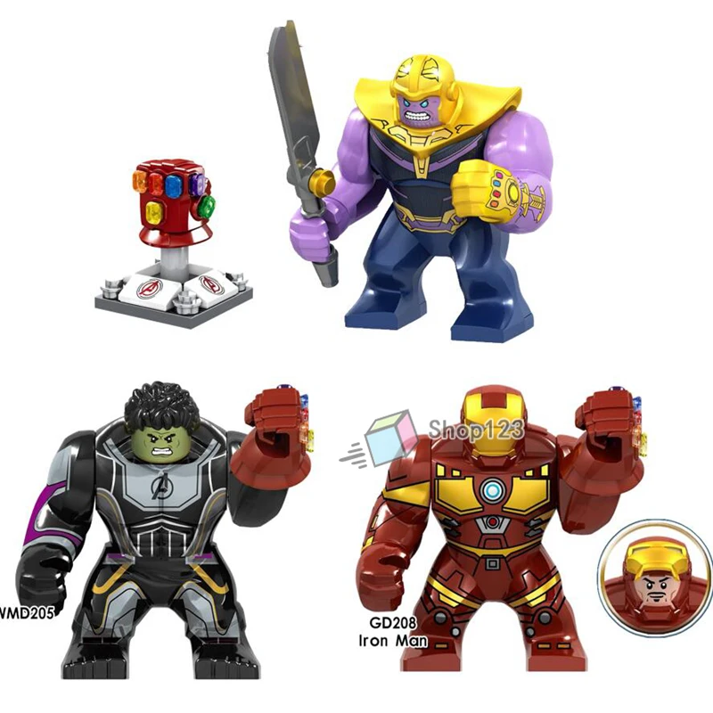 

Marvel s Endgame Big Thanos Hulk Iron Man with Infinity Gauntlet Stones Building Blocks Toys Juguete Friends Gift