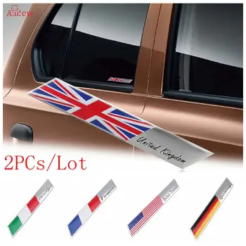 

2xSmall 3D Car Sticker For UK England/Italy/ Germany/USA/France Flag For Fender Trunk Emblem Badge