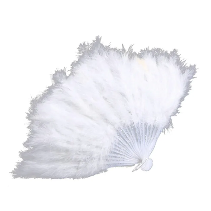 

Fancy Elegant Props Party Supplies Fluffy Feather Hand Fan Feather Fan For Dance Props Hand Goose Feather Folding Fan Wedding