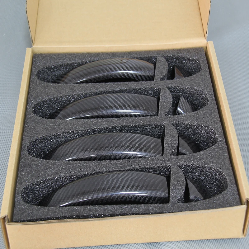 

4 pcs carbon fiber Exterior door Handles doorknob decoration decorative accessories 3D stickers for Audi A4 A4L
