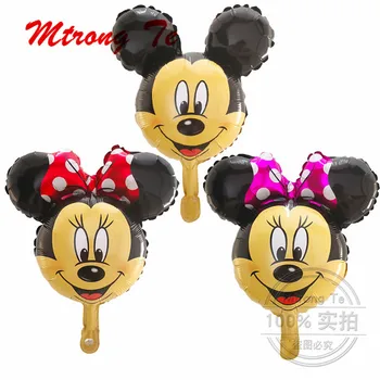 

10pcs Mini Minnie Mickey Head Balloon Foil Aluminum Balloons Decorations Baby Shower Birthday Party Supplies Kids Toys Air Ball