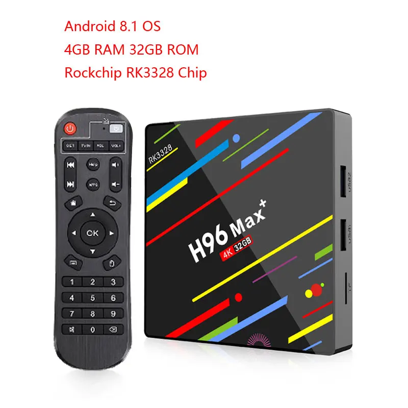 H96 MAX Plus Android 8,1 tv Box 4 ГБ 32 ГБ телеприставка RK3328 четырехъядерный 5G Wifi 4K H96 Max Voice Google tv Smart медиаплеер - Цвет: 4GB 32GB TV BOX