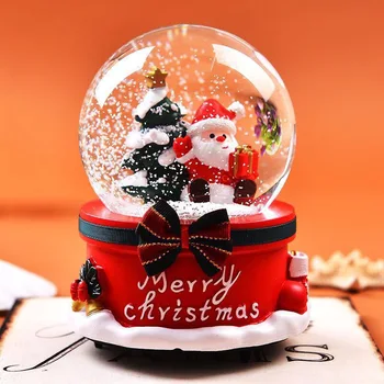 

Christmas Crystal Ball Night Lights Music Box Snowman Santa Led Globe Table Lamp Xmas Lover Wedding Bedroom Decor Party Supplies