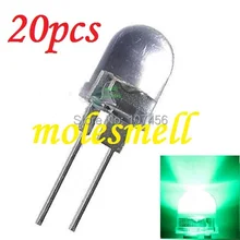 20 шт 0,5 Вт 10 мм 250000mcd светодиодный светильник-Ультраяркий зеленый светодиодный s DIY 10 мм светоизлучающий диод