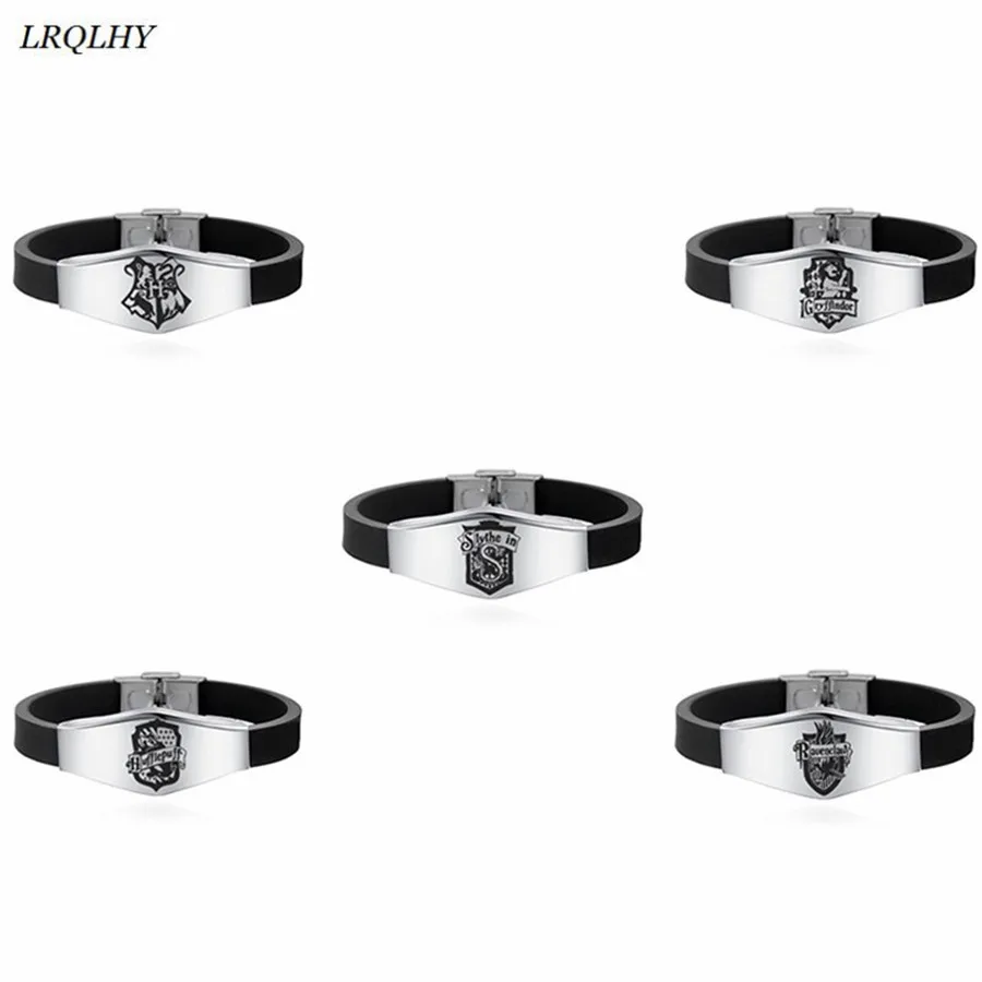 

fashion harry potter bracelet Slytherin Gryffindor Hufflepuff Adjustable silicone Bangle cute simple Jewelry Cute Gifts for men