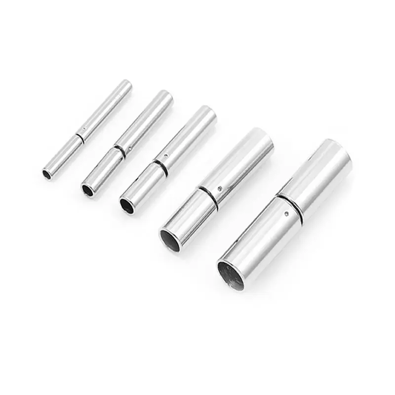 2pcs/lot 8size 4colors Stainless Steel Hook Clasps For Bracelet Fit Round Leather Cord End Caps Connectors Jewelry Making F3464 | Украшения
