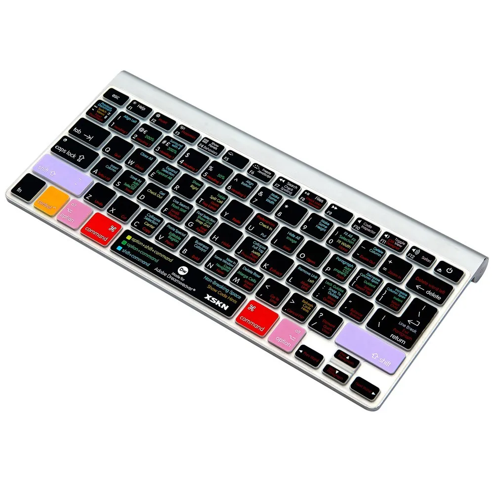 XSKN DW клавиши клавиатуры, страницы сайта Дизайн ярлык Силиконовые Функциональная кожи мягкая клавиатура для Macbook 13 15 17 BF2015