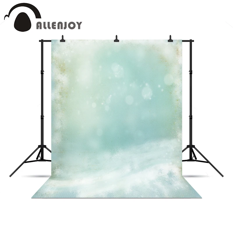 Allenjoy Фотофон синий фантазия размытие боке Зимний снег теплый фон для