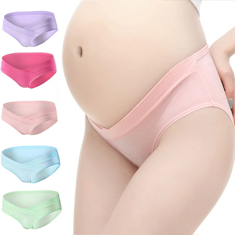 

4pcs/Lot Cotton Pregnancy Underwear Panties U-Shaped Low Waist Maternity Underwear Pregnancy Briefs Women Intimates Underpants