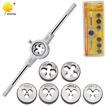 

8 sets of metric circular die set M3 M4 M5 M6 M8 M10 M12 with 1 wrench Hss Circular Die
