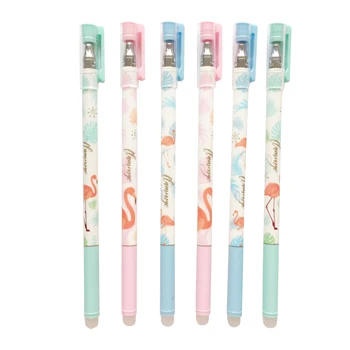 

24pcs/lot Pens Fresh Flamingo Gel Pen 0.5mm Blue Ink Student Kawaii Pen School Office Party Supply Gift Erasable Pen Stationery