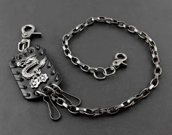 

Cool Men Dragon Metal Ring&Ring Keychain Punk Biker Jeans Chain