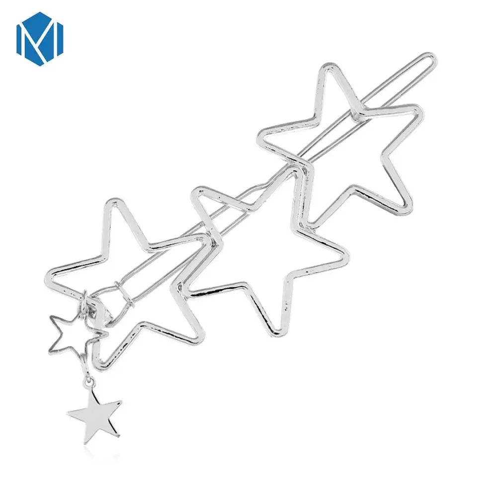 B Новые Элегантные металлические аксессуары для волос сплав держатель шпильки сердца звезды заколки для волос для женщин Barette Cheveux девушки заколка для волос - Цвет: B