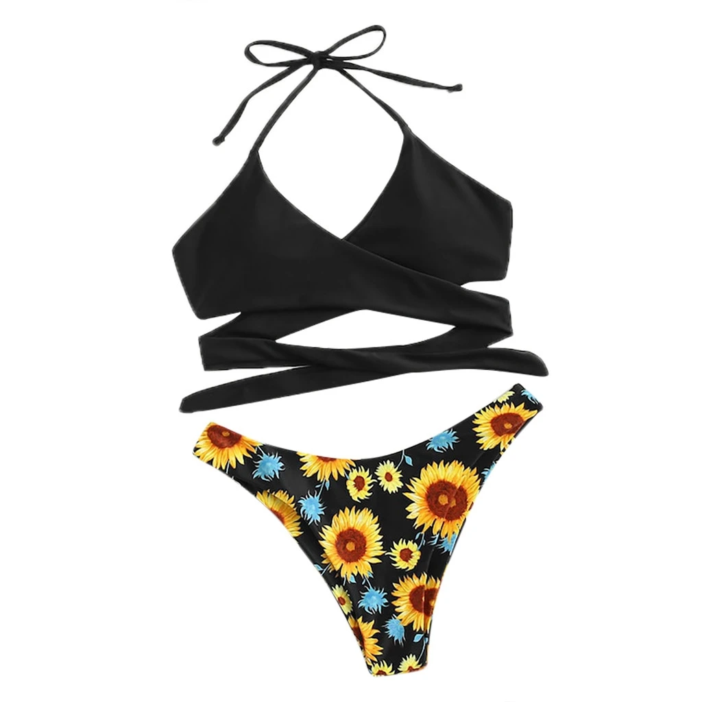 sunflower print bathing suit