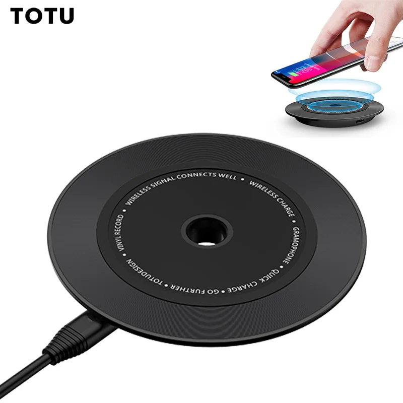 TOTU QI Wireless Charger For iPhone 8 X XS 10W Fast Charging for Samsung Galaxy S8 S9 S7 Edge Qi USB | Мобильные телефоны и